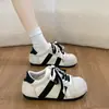 Zapatos Casuales con Cordones de Suela Gruesa para Mujer Zapatos de Pan Tablero Moda Dedo Gordo Estudiante Deportivos Versátiles Estilo Coreano Bloques de Color Zapatos con Tacón Oculto