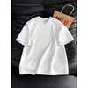 Camiseta de manga corta resistente estilo americano para hombre, marca de moda, corte holgado, cuello redondo, diseño de hombrera, top de verano con detalles de remaches