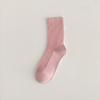 Calcetines de Colores para Mujer Primavera y Otoño Algodón Peinado Delgado Estilo Coreano ins de Moda Calcetines Apilados de Doble Aguja Color Caramelo Calcetines Lisos de Longitud Media