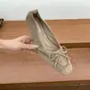 Primer Encuentro Zapatos Mary Jane de Suela Baja Suave Estilo Retro Francés Versátiles para el Trabajo Estilo Hada Moño Zapatos Mecedores Huevo