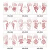 Pegatinas de Tatuaje Temporal Transfronterizas Marrón Henna Encaje Impermeables Mano Dedo Florales Indias Pegatinas de Tatuaje