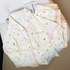 Algodón nube transfronterizo nuevo pijama mujer manga corta traje de tres piezas luna pequeña estrellas jacquard ropa de casa toma real venta al por mayor