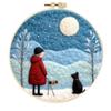 Shein Venta Caliente Pintura de Fieltro DIY Pintura con Marco de Bordado Suministros de Fieltro de Aguja Decoraciones para el Hogar Escena de Nieve Navideña