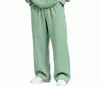Calça Longa Esportiva Casual Simples de Cintura Ajustável com Cordão, Cor Sólida, Corte Reto Solto, Novo Estilo Europeu e Americano, Grelhado, Unissex