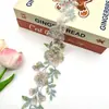 Accesorios de Borde de Cortina Estilo Étnico con Flores Grandes, Encaje Estilo Chino Nuevo, Accesorios de Puños y Escote Estilo Antiguo Dinastía Han Código de Barras