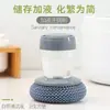Escova de Lavar Panelas com Adição Automática de Líquido, Escova de Lavar Louça Tipo Empurrador, Escova Criativa e Conveniente para Descontaminação de Panelas na Cozinha