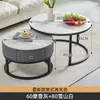 Mesa de centro de pedra, sala de estar, mesa redonda pequena simples, estilo moderno de luxo leve, design popular, adequada para apartamentos pequenos, móveis de mesa de centro