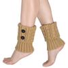 Calcetines de punto transfronterizos lana cálidos cubrepiernas con vuelta otoño e invierno botones de torsión de 8 caracteres botines cortos cubrepiés