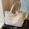 Bolso de Pana para Mujer 2024 Nuevo Gran Capacidad Otoño e Invierno Casual Hombro Compras Bolso Tote Sencillo para Viajes Diario para Mujer