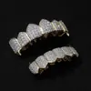 Grillz Transfronterizo Hip Hop Joyería Dental de Diamante Completo Cobre Chapado en Oro Halloween Dientes de Vampiro Dientes Falsos