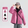 Jaqueta 3 em 1 Zuoxi para Meninas Roupas Infantis Estilo Montanha Novo Outono 2026 Impermeável Roupa para Uso Externo para Crianças Mais Velhas