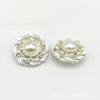 Novo Estilo Chanel Estilo Prata Branco Flor Metal Corda de Couro Pérola Botão Tweed Camisola Jaqueta Botão Decorativo