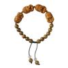 Laoshantan cartoon artístico cura quatro pequenos Budas pulseira DIY combinando sândalo verde borla ajustável pulseira para homens e mulheres