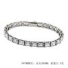Nuevo Pulsera Tenis Rectangular de Acero Inoxidable con Circonita Acero de Titanio Incrustado Efecto Circonita Material 316L Pulsera de Circonita