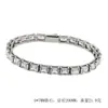 Venda Quente Transfronteiriça Corrente de Tênis em Aço Titânio Pulseira Quadrada de Zircônia Estilo Hip-Hop Completa de Diamante Moda Personalizada Joias de Aço Inoxidável