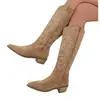 Nuevas Botas Martin Retro de Talla Grande para Comercio Exterior con Bordado en V para Mujer Otoño Invierno Marrón Tacón Grueso Media Caña Rojo de Internet Botas de Caballero
