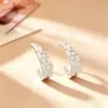 Pendientes de Perla de Circonita de Gama Alta con Forma de C, Exquisitos y de Moda, Pendientes Versátiles y Elegantes, Joyería de Estilo Moderno de Lujo Ligero para Mujeres Maduras