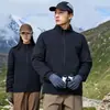 Chaqueta cortavientos e impermeable con forro de forro polar hecha a medida, con cuello alto, que presenta logotipos impresos, adecuada para ropa de trabajo al aire libre y uniformes corporativos para primavera y otoño