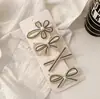 Grampo de Cabelo Pena de Urso Conjunto de 6 Peças Pérola Strass Tesoura Grampo de Cabelo Estilo Ins Coreano Presilha para Franja Retro Acessórios de Cabelo Fada