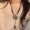 Collar de Mariposa con Cuentas Estilo Chino para Mujer 2024 Nuevo de Moda Retro Hebilla de Seguridad Nuevo Estilo Chino Diseño de Alta Gama Cadena para la Clavícula