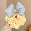 Nudo para el Cabello de Tela Rayada Roja Coreana Nuevo con Lazo Azul Cuerda para el Cabello Adorno para la Cabeza Nudo para el Cabello Versátil y Moderno Personalización