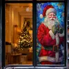 Festival de Navidad Estilo Múltiple Dibujos Animados Papá Noel Pegatinas para Ventana Vidrio de Escaparate Puerta de Vidrio Decoración del Hogar Pegatinas Electrostáticas para Vidrio