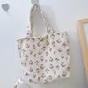 Bolsa de flor de tulipa para estudante, bolsa de mão para o dia a dia, bolsa de almoço floral chique, bolsa de ombro com fecho de mãe