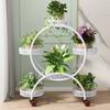 Nova floricultura Flower Rack Ferro Multicamadas Planta com rodas Rack carnudo Sala de estar Varanda Rack de vaso de flores móvel de chão