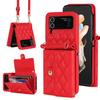 Capa Dobrável para Celular Samsung Z Flip5 Z Flip4 com Porta-Cartões Organizador e Alça Transversal Resistente a Quedas