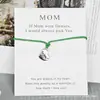 Pulsera Tarjeta de Bendición Pulsera para MAMÁ Día de la Madre Colgante de Aleación Pulsera de Cuerda de Cera Directo de Fábrica Segundas