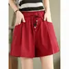 Pantalones Cortos Anchos Estilo Coreano para Mujer, Nuevo Estilo Verano 2026, Corte Holgado, Pantalones Casuales Adelgazantes, Pantalones Simples Versátiles Holgados de Tallas Grandes