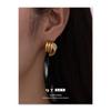 Pendientes Retro Clásicos Europeos y Americanos Moda de Nicho Simples Elegantes Latón Chapado en Oro Sin Decoloración Lujo Ligero Gama Alta Otoño e Invierno