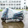 Capa de chuva transparente para veículo elétrico, à prova d'água e à prova de poeira, capa de carro universal adequada para todas as estações, com punhos elásticos e design de estampa de desenho animado