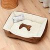 Caseta para Perros y Gatos Golden Retriever Oso de Peluche Cálida Todo el Año Esterilla de Verano Esterilla para Mascotas Nido Cuadrado para Mascotas Colchón para Perros Esterilla de Hielo