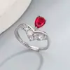 Douyin Live Venta Caliente Amazon Comercio Exterior Moda Cristal de Color Gota de Agua Circonita Joyería Creativa Incrustado Diamante Anillo para Mujer