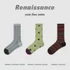 Calcetines Renacentistas para Mujer Estilo Otoño/Invierno Calcetines de Lunares Bloque de Color Dos Dedos para Niñas Estilo Coreano Calcetines sin Costuras de Punta Dividida de Media Pantorrilla