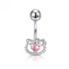 Tendência Europeia e Americana Aço Inoxidável Borboleta Rosa Zircônia Piercing de Umbigo Unha de Umbigo Coração Body Piercing Abdominal