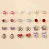 Pendientes de Dibujos Animados de Gota de Aceite de Colores Transfronterizos, Pendientes de Plata con Aguja de Moda, Exquisitos y Versátiles, Venta al por Mayor de Lujo Ligero y Gama Alta