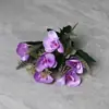 Flores Artificiais com 7 Cabeças, Orquídeas Borboleta em Cores de Outono, Arranjos de Flores Artificiais para Decoração de Casa, Celebrações de Casamento, Atacado de Fabricantes, Adereços de Fotografia