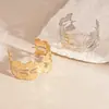 Pulsera Abierta de Metal de Doble Capa con Diseño de Hoja de Ginkgo Nicho Exquisita Pulsera Lujo Accesible Pulsera Elegante de Gama Alta para Mujeres