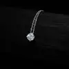 Venta Caliente Transfronteriza Collar de Plata S925 de Cuatro Garras Collar con Colgante de Moissanita Cadena para Clavícula Versátil de Lujo Ligero Simple Al por Mayor