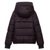 Chaqueta de Algodón Gruesa con Capucha para Mujer, Invierno 2025, Nueva, Ajustada, Corta, Moda, Holgada, Tendencia, Ropa de Abrigo de Algodón