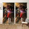 Cortinas Florais Frescas Verdes Falsas 3D Pintadas Personalizadas, Cortinas de Blackout para Varanda Impressas Digitalmente, Dropshipping a partir de Imagens