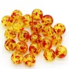 Contas redondas de resina imitação de âmbar, contas espaçadoras de âmbar com flor, contas soltas, acessórios para pulseira e colar DIY semiacabados, atacado