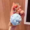 Colgante de Helado de Peluche Colorido, Llavero Lindo de Cono Artificial, Colgante para Bolso, Regalo Pequeño, Artículo Pequeño de Puesto