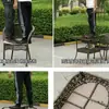 Mesa y Silla de Balcón para Exteriores Silla de Ratán Juego de Tres Piezas Silla de Ratán para Patio Exterior Mesa Larga Pequeña de Ocio al Aire Libre para el Hogar