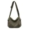 Bolso de Lona de Pana Nuevo para Mujer, Gran Capacidad para el Viaje Diario, Bolso de Hombro para Clase Estudiantil, Bolso Cruzado Simple para el Trabajo