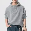 Sudadera con capucha texturizada estilo americano para hombre, moderna de otoño, cuello alto, cortavientos, estilo old money, ropa exterior para hombre