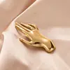 Broche Metálico Exagerado Estéreo Forma de Palma Broche de Tulipa con Lazo Corsage