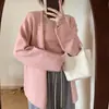 Estilo Casual Perezoso Otoño Nuevo Suéter Cardigan de Punto Holgado para Mujer + Top de Tubo Chaleco Color Puro Conjunto de Dos Piezas